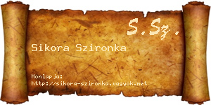 Sikora Szironka névjegykártya